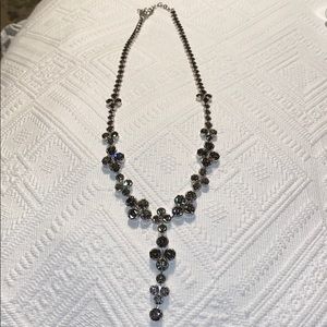 LOGO grey stone “Y” necklace